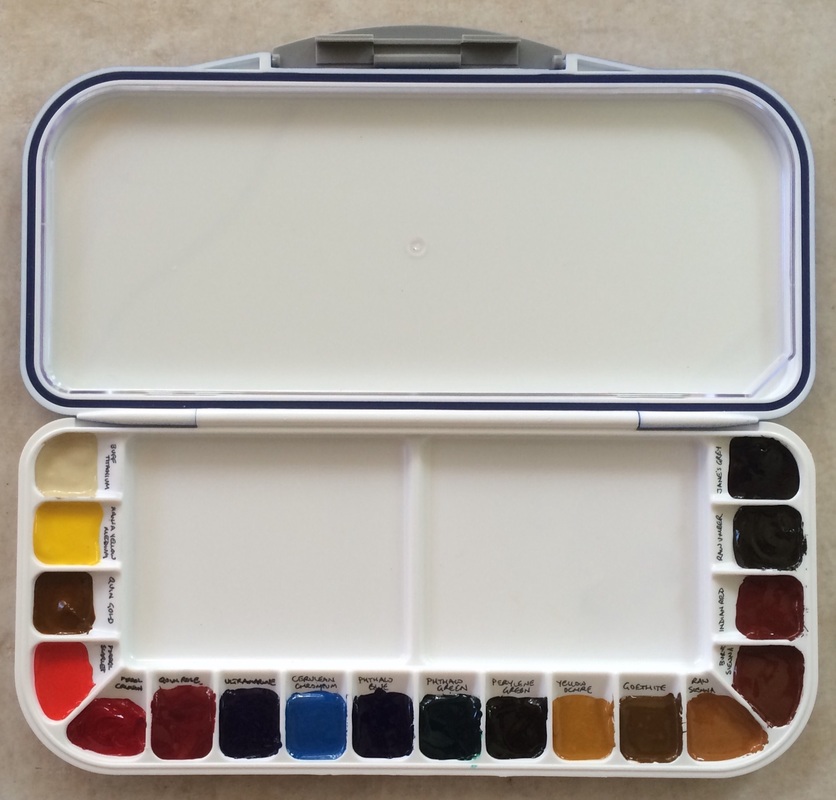 Acrylic Gouache and Oil Paint Watercolor Palette Box 24-Well Paint Palette Box Paint Pallet Tray Proof Travel Palette Case for Watercolors 